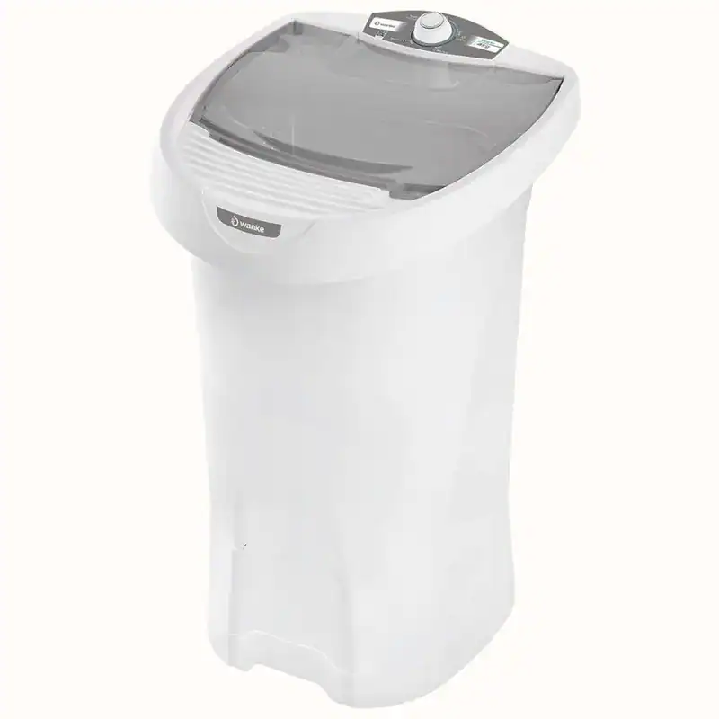 Mini tanquinho de lavar roupas compacto ideal para pequenas lavanderias e uso doméstico.
